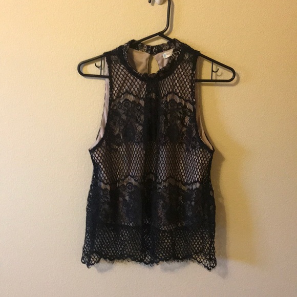 love, Fire Tops - Love Fire crop tank with lace overlay. Sz M